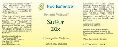 Sulfur 30X - Sulfur 30X 25 gm v1 7 2013 copy